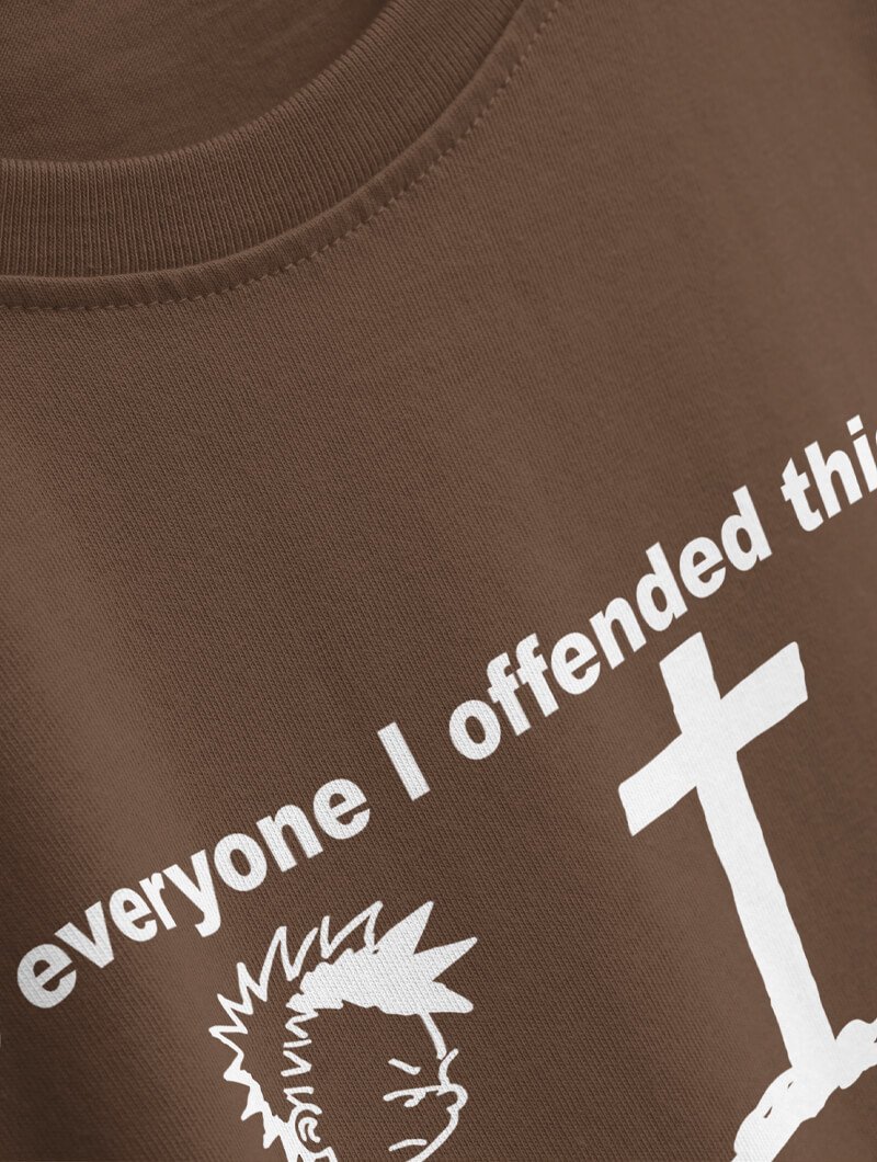 Tee-shirt Offended marron Studio Quorpo – vue du détail de face