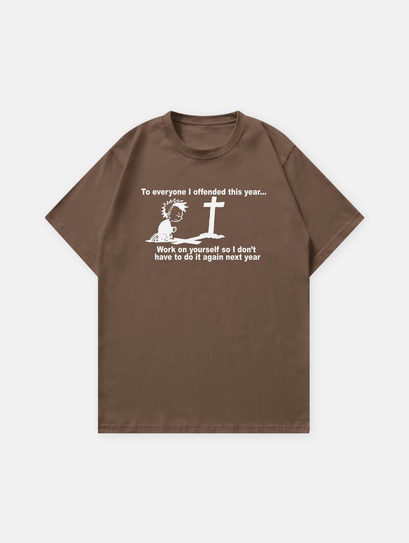 Tee-shirt Offended marron Studio Quorpo – vue de face